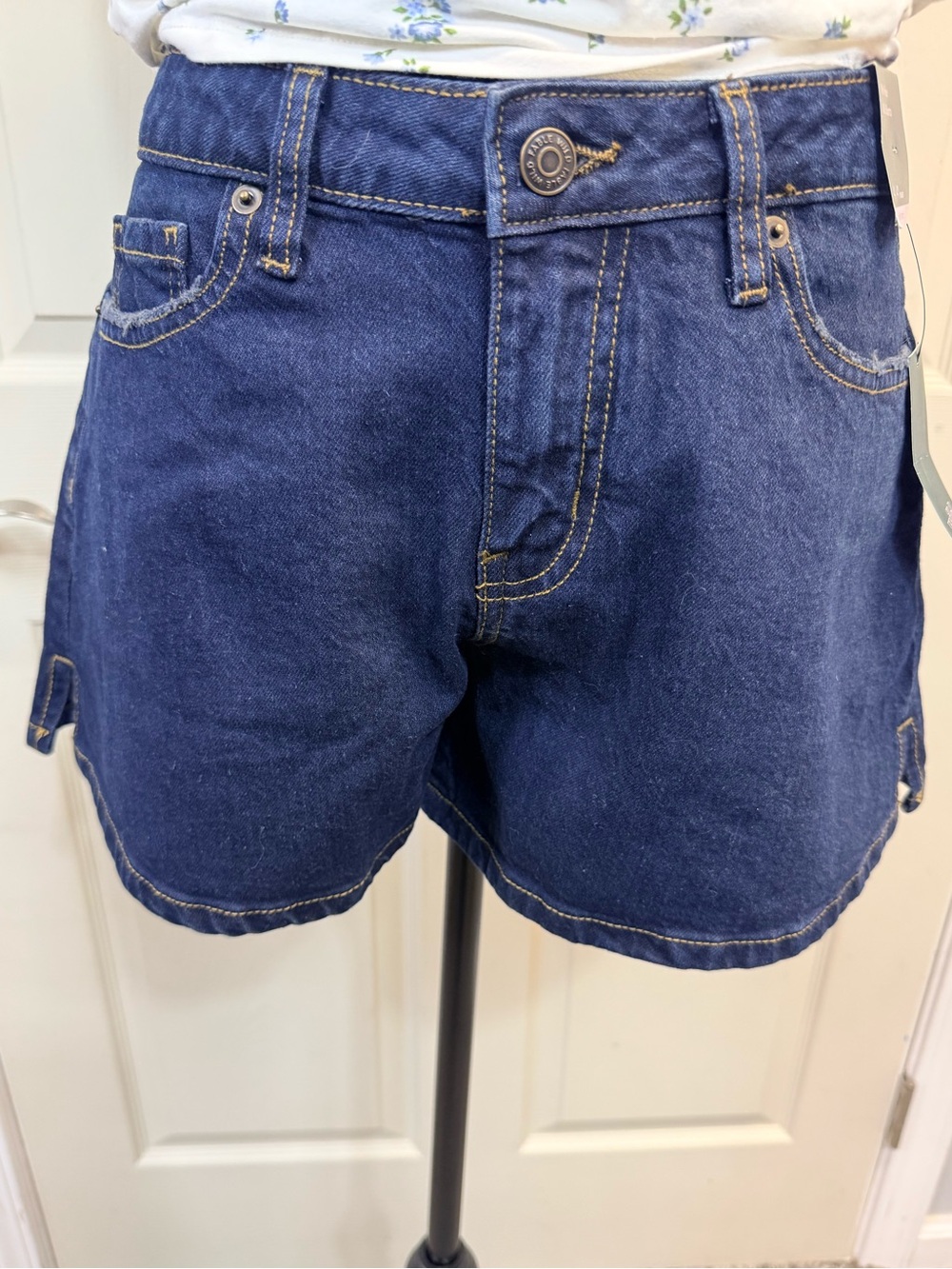 wild fable Dark Blue Denim Mid-Rise Jean Shorts